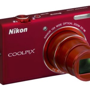 Nikon COOLPIX S6200 16 MP Digital Camera with 10x Optical Zoom NIKKOR ED Glass Lens and HD 720p Video (Red)
