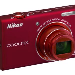 Nikon COOLPIX S6200 16 MP Digital Camera with 10x Optical Zoom NIKKOR ED Glass Lens and HD 720p Video (Red)