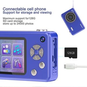 Kids Digital Camera, FHD 1080P Digital Camera for Kids with 32GB SD Card 8X Zoom Compact Point and Shoot Digital Camera, Portable Mini Kids Camera for Teens Students Boys Girls Tweens (Deep Blue)