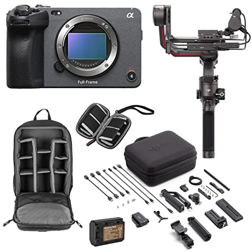 Sony FX3 Full-Frame Cinema Line Camera Bundle with DJI RS 3 Pro Combo Gimbal, Backpack, Battery, SD Card Case, Cleaning Kit