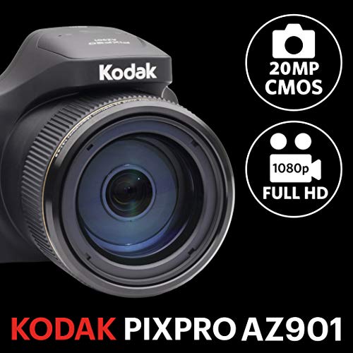 Kodak PIXPRO Astro Zoom AZ901-BK 20MP Digital Camera with 90X Optical Zoom and 3" LCD (Black)