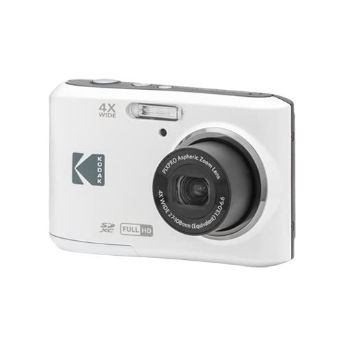 Kodak PIXPRO FZ45 Friendly Zoom Digital Camera (White) Bundle with 64 GB UHS-I U1 SDXC Memory Card, Rapid Travel Charger with 4 AA Rechargeable Batteries, Spider Tripod, and Camera Case (5 Items)