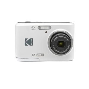 Kodak PIXPRO FZ45 Friendly Zoom Digital Camera (White) Bundle with 64 GB UHS-I U1 SDXC Memory Card, Rapid Travel Charger with 4 AA Rechargeable Batteries, Spider Tripod, and Camera Case (5 Items)