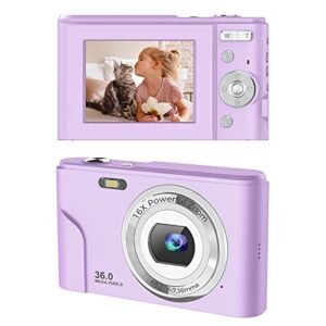toberto digital camera, 1080p hd vlogging lcd mini camera with 16x zoom 36mp digital point and shoot camera video camera, for kids students beginners beauty face