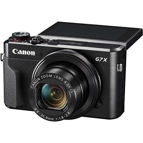 Canon PowerShot G7 X Mark II Digital Camera (1066C001) + 64GB Memory Card + NB13L Battery + Corel Photo Software + Charger + Card Reader + Soft Bag + Flex Tripod + More (Renewed)