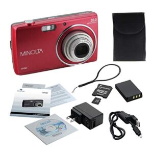 Minolta 20 Mega Pixels Digital Camera, 5X Optical Zoom & HD Video with 2.7" LCD, Red (MN5Z-R)