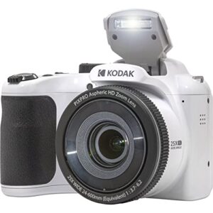 Kodak PIXPRO AZ255 Digital Camera (White) + Point & Shoot Camera Case + 16GB Memory Card + USB Card Reader + Table Tripod + Accessories