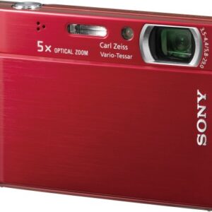Sony Cybershot DSC-T100 8MP Digital Camera with 5x Optical Zoom and Super Steady Shot (Red)