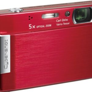 Sony Cybershot DSC-T100 8MP Digital Camera with 5x Optical Zoom and Super Steady Shot (Red)
