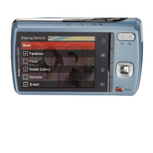Kodak Easyshare M550 12 MP Digital Camera with 5x Wide Angle Optical Zoom and 2.7-Inch LCD (Blue)
