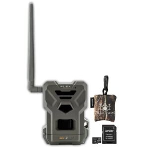 spypoint flex dual-sim cellular trail camera 33mp photos 1080p videos with sound and on-demand photo/video requests – gps enabled with bundle options (1 pk, classic bundle)