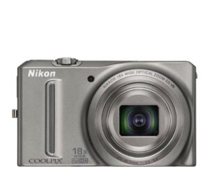 nikon coolpix s9100 12.1 mp cmos digital camera with 18x nikkor ed wide-angle optical zoom lens and full hd 1080p video (silver)