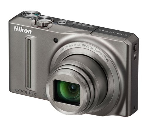 Nikon COOLPIX S9100 12.1 MP CMOS Digital Camera with 18x NIKKOR ED Wide-Angle Optical Zoom Lens and Full HD 1080p Video (Silver)