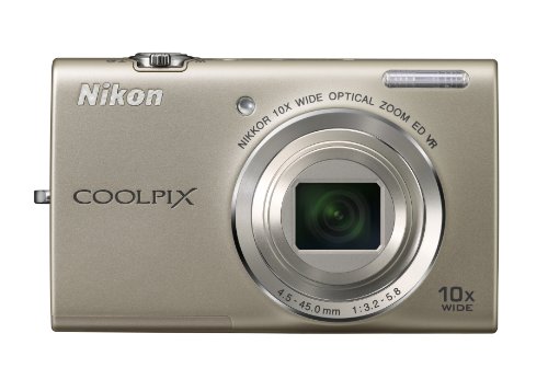 Nikon COOLPIX S6200 16 MP Digital Camera with 10x Optical Zoom NIKKOR ED Glass Lens and HD 720p Video (Silver)