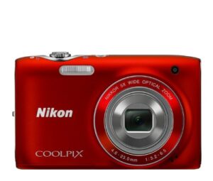 nikon coolpix s3100 14 mp digital camera with 5x nikkor wide-angle optical zoom lens and 2.7-inch lcd (red)