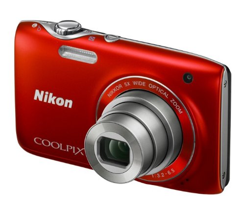 Nikon COOLPIX S3100 14 MP Digital Camera with 5x NIKKOR Wide-Angle Optical Zoom Lens and 2.7-Inch LCD (Red)