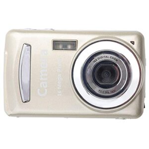 digital camera, compact vlogging camera 16mp 720p 30fps 4x zoom hd digital video camera for beginner photography (gold)
