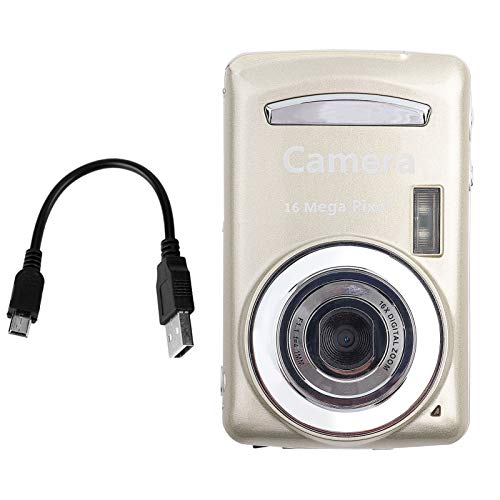 Digital Camera, Compact vlogging Camera 16MP 720P 30FPS 4X Zoom HD Digital Video Camera for Beginner Photography (Gold)