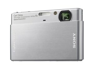sony cybershot dsc-t77 10.1mp digital camera with 4x optical zoom with super steady shot image stabilization (silver)