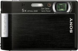 sony cybershot dsc-t100 8.1mp digital camera with 5x optical zoom and super steady shot (black)