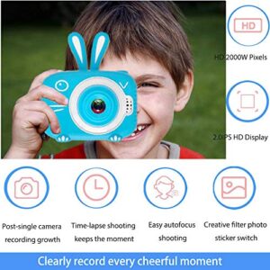 Kids Digital Camera, Kids Video Camera Recorder Shockproof Cameras HD 8 Mega Pixel 2 Inch IPS Screen Kids Mini Camera with 32GB SD for Girls Boys Gifts(Blue)