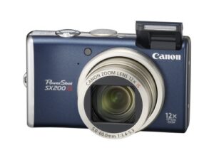 canon powershot sx200is 12.1 mp digital camera with 12x wide angle optical image stabilized zoom and 3.0-inch lcd (blue)