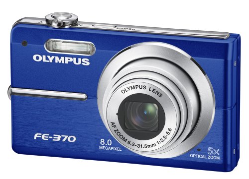 Olympus FE370 8MP Digital Camera with 5x Optical Dual Image Stabilized Zoom (Blue)