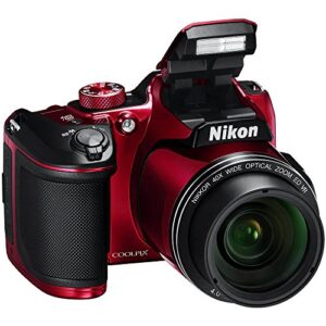 Nikon COOLPIX B500 16MP 40x Optical Zoom Digital Camera w/ WiFi - Red (Renewed) + 16GB SDHC Accessory Bundle