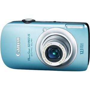 canon powershot sd960is 12.1 mp digital camera with 4x wide angle optical image stabilized zoom and 2.8-inch lcd (light blue)
