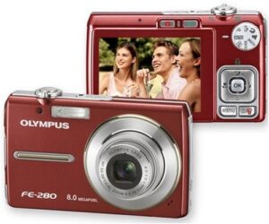 olympus fe 280 red digital camera