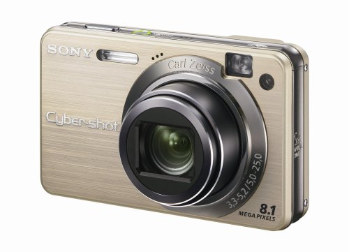 Sony Cybershot DSCW150/G 8.1MP Digital Camera with 5x Optical Zoom with Super Steady Shot (Gold)