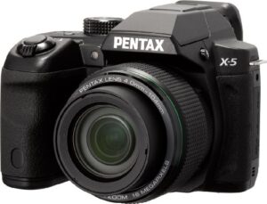 pentax x-5 digital camera with 26x optical zoom and 3″ lcd (black)