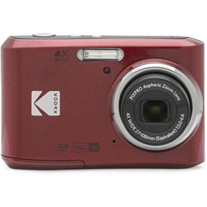 Kodak FZ45RD PIXPRO FZ45 16MP Digital Camera, Red Bundle with Lexar 32GB High-Performance 800x UHS-I SDHC Memory Card + Deco Photo Point and Shoot Field Bag Camera Case