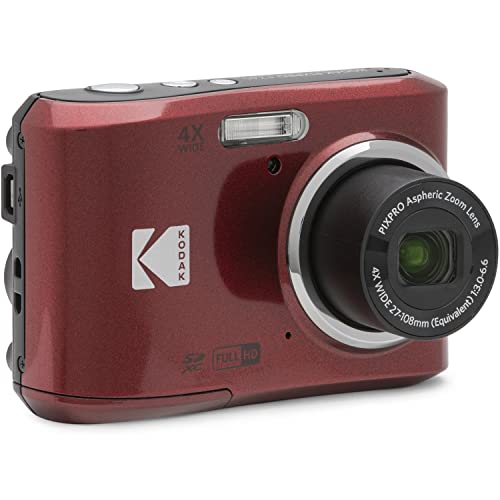 Kodak FZ45RD PIXPRO FZ45 16MP Digital Camera, Red Bundle with Lexar 32GB High-Performance 800x UHS-I SDHC Memory Card + Deco Photo Point and Shoot Field Bag Camera Case