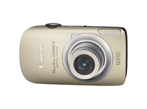 Canon PowerShot SD960IS 12.1 MP Digital Camera with 4x Wide Angle Optical Image Stabilized Zoom and 2.8-inch LCD (Gold)