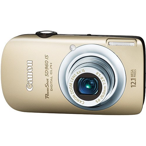 Canon PowerShot SD960IS 12.1 MP Digital Camera with 4x Wide Angle Optical Image Stabilized Zoom and 2.8-inch LCD (Gold)