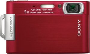 sony cybershot dsc-t200 8.1mp digital camera with 5x optical zoom with super steady shot image stabilization (red)