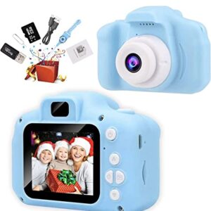 Kids Digital Cameras, Children's Gifts, Camera Digital Toys with 32 GB Memory Card and Reader (Blue)