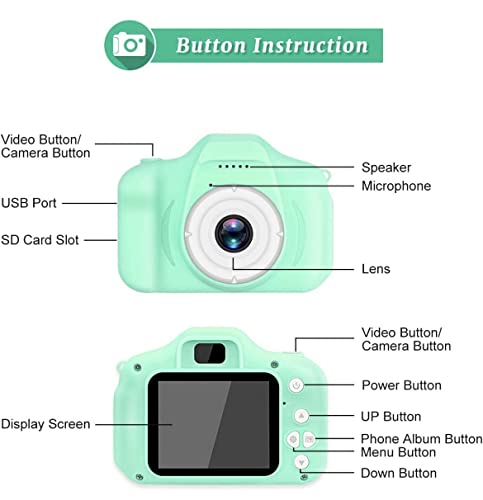 Kids Digital Cameras, Children's Gifts, Camera Digital Toys with 32 GB Memory Card and Reader (Blue)