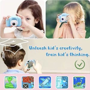 Kids Digital Cameras, Children's Gifts, Camera Digital Toys with 32 GB Memory Card and Reader (Blue)