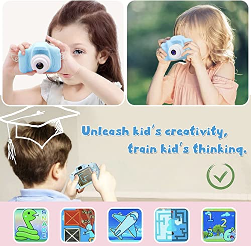 Kids Digital Cameras, Children's Gifts, Camera Digital Toys with 32 GB Memory Card and Reader (Blue)