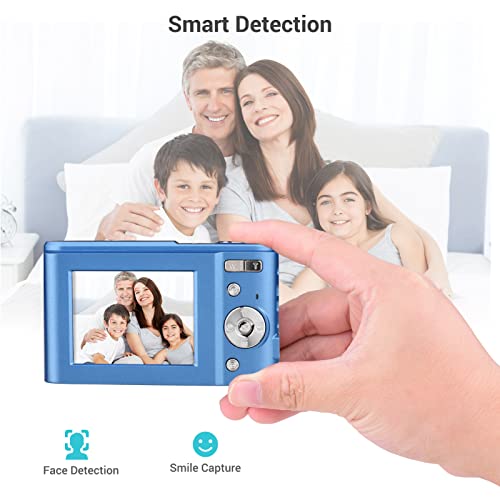 Andoer Portable Digital Camera 48MP 1080P 2.4-inch IPS Screen 16X Zoom Auto Focus Self-Timer 128GB Extended Memory Face Detection Anti-Shaking with 2pcs Batteries Hand Strap Carry Pouch