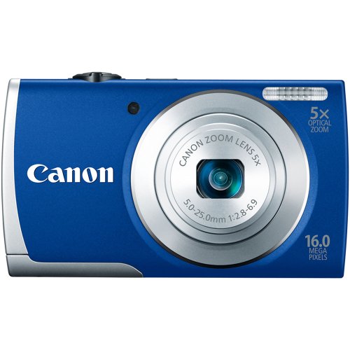 Canon PowerShot A2600 IS 16.0 MP Digital Camera with 5x Optical Zoom and 720p Full HD Video Recording (Blue)