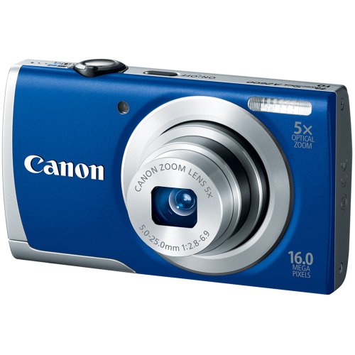 Canon PowerShot A2600 IS 16.0 MP Digital Camera with 5x Optical Zoom and 720p Full HD Video Recording (Blue)