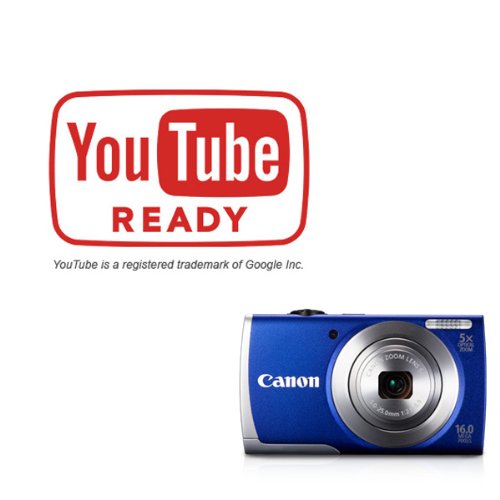 Canon PowerShot A2600 IS 16.0 MP Digital Camera with 5x Optical Zoom and 720p Full HD Video Recording (Blue)