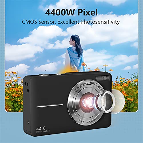 HD Camera 1080p with 2.5-inch TFT-LCD Screen, 16x Digital Zoom, Electronic Anti Shake Built-in Flash, Suitable for Gifts to Friends, Parents and Children