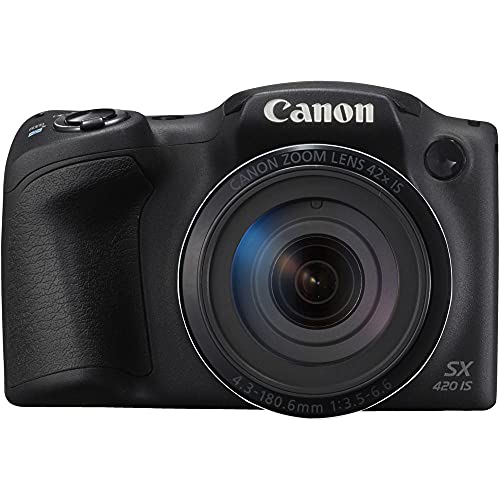 Canon PowerShot SX420 is Digital Camera (Black) (1068C001) + 64GB Memory Card + 2 x NB11L Battery + Corel Photo Software + Charger + Card Reader + LED Light + Soft Bag + Flex Tripod + More (Renewed)