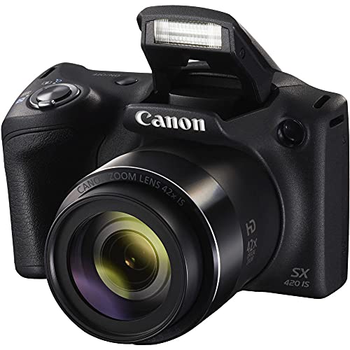 Canon PowerShot SX420 is Digital Camera (Black) (1068C001) + 64GB Memory Card + 2 x NB11L Battery + Corel Photo Software + Charger + Card Reader + LED Light + Soft Bag + Flex Tripod + More (Renewed)