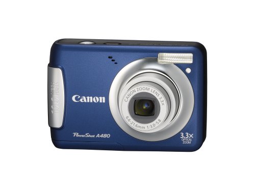 Canon PowerShot A480 10 MP Digital Camera with 3.3x Optical Zoom and 2.5-inch LCD (Blue)