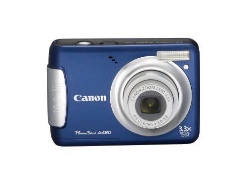 Canon PowerShot A480 10 MP Digital Camera with 3.3x Optical Zoom and 2.5-inch LCD (Blue)
